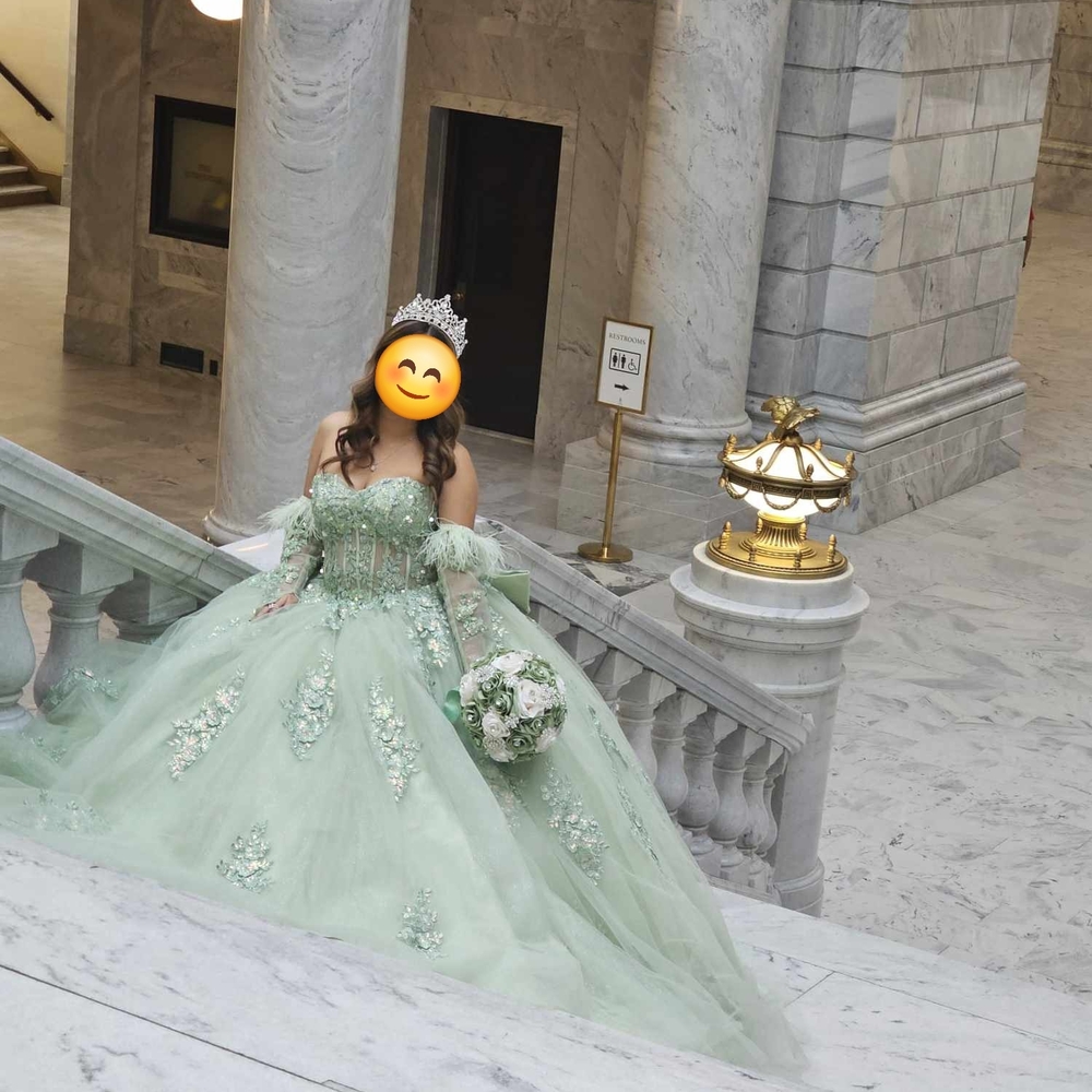Green Quinceañera Dress - Picture 5 of 8